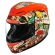 Icon Airmada Dia De Los Muertos красный мотошлем