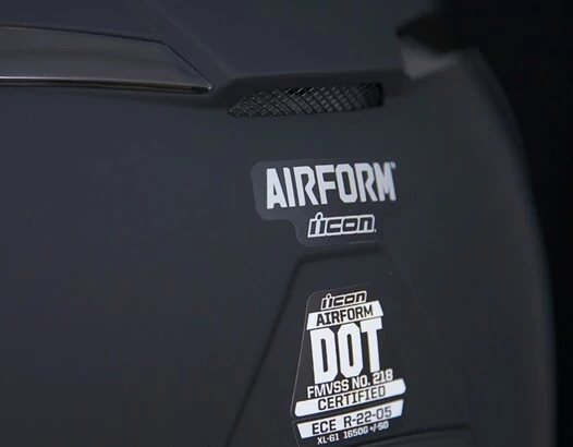 Icon Airform Rubatone черный матовый мотошлем (размер: s)