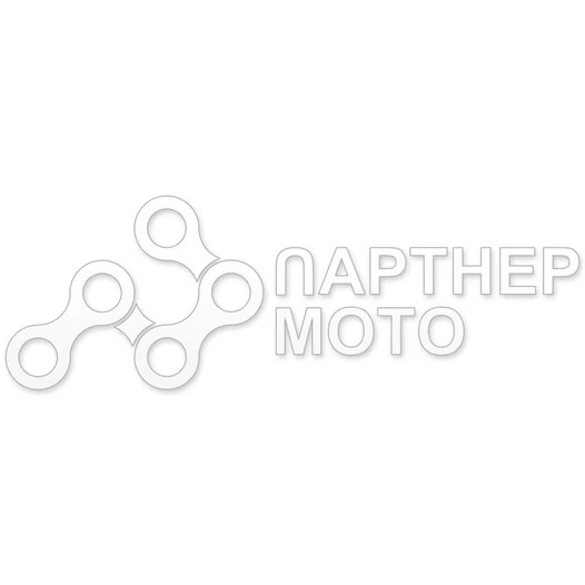 Наклейка Партнер-Мото белая (11×4 см)
