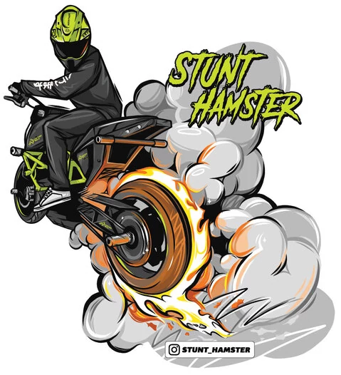 Наклейка Stunt Hamster Burnout