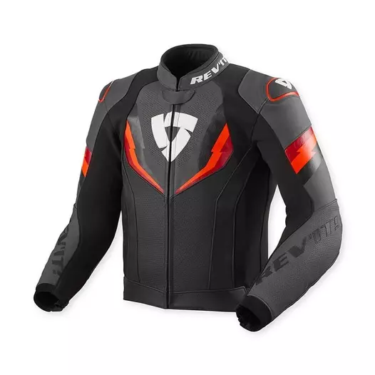 Rev'it Quantum 3 Leather мотокуртка Black Red Красный (размер: 46)