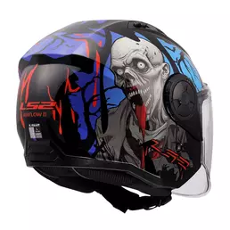 Ls2 Of616 Airflow 2 Zombie 2 Мотошлем Black Red Blue Синий