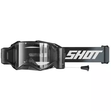 SHOT LITE ROLL-OFF SOLID Motocross Enduro Mask Black Grey