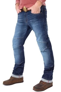Starks Python Strong Stretch мотоджинсы синие с вытеркой