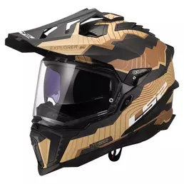 Ls2 Mx701 Explorer Carbon Trick Мотошлем Sand Matt Коричневый (размер: xs)