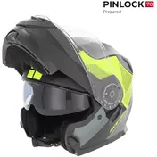 Acerbis SEREL 22.06 Double визор Modular Motorcycle Мотошлем, Black, Fluorescent Yellow