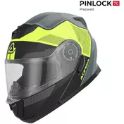 Acerbis SEREL 22.06 Double визор Modular Motorcycle Мотошлем, Black, Fluorescent Yellow