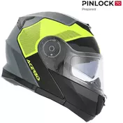 Acerbis SEREL 22.06 Double визор Modular Motorcycle Мотошлем, Black, Fluorescent Yellow