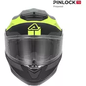 Acerbis SEREL 22.06 Double визор Modular Motorcycle Мотошлем, Black, Fluorescent Yellow