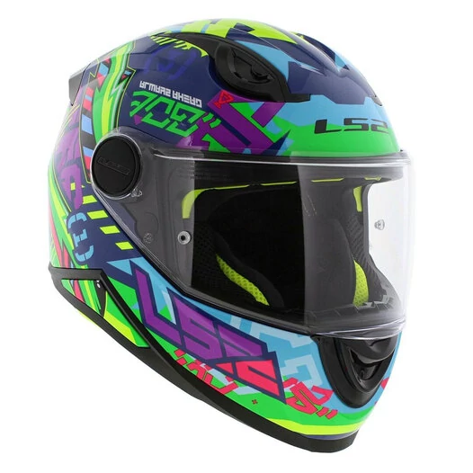 Шлем детский LS2 FF812 KID SVENT синий зеленый (размер: s)