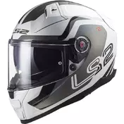 Full Face Motorcycle Мотошлем In HPFC Ls2 FF811 VECTOR II Metric White Titanium Silver