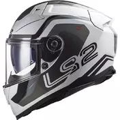 Full Face Motorcycle Мотошлем In HPFC Ls2 FF811 VECTOR II Metric White Titanium Silver