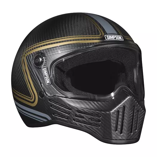 Simpson M30 Carbon Slipline Мотошлем Matt Черный