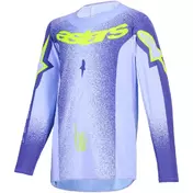 Alpinestars Youth Supertech Scenz Kids' Cross Enduro Jersey - Purple/Fluorescent Yellow