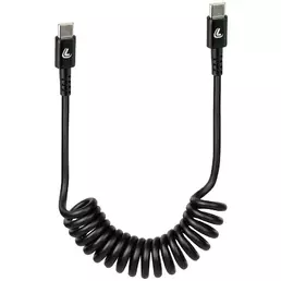 Spiral USB Cable Lamp Type-C to Type-C - 100 cm - Black
