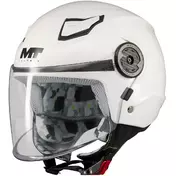 MT Мотошлемs LITE PURE A0 Kids Jet Motorcycle Мотошлем, Glossy White