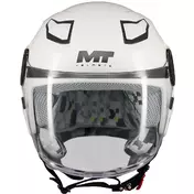 MT Мотошлемs LITE PURE A0 Kids Jet Motorcycle Мотошлем, Glossy White