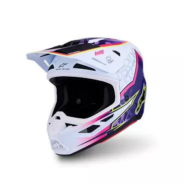 Alpinestars Sm7 2206 Blaster Мотошлем Purple White Фиолетовый