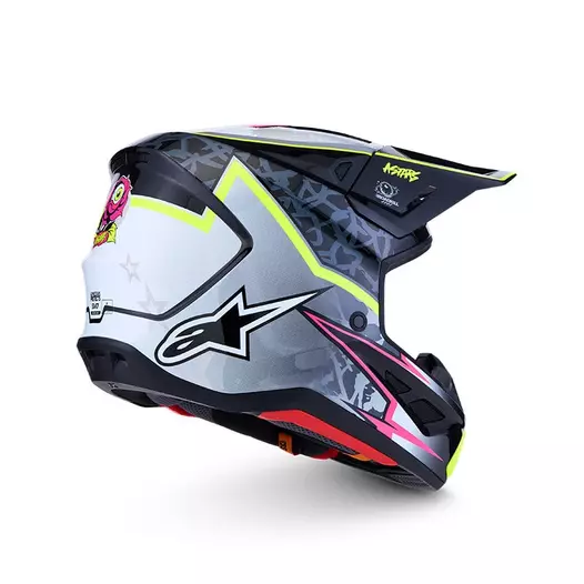 Alpinestars Sm7 2206 Blaster Мотошлем White Yellow Черный