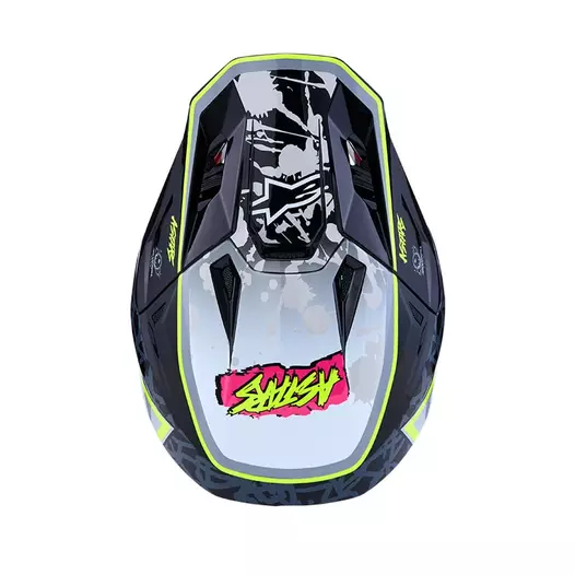 Alpinestars Sm7 2206 Blaster Мотошлем White Yellow Черный