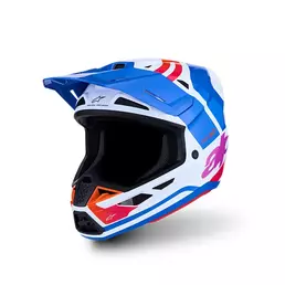 Alpinestars Sm7 2206 Core Blue Orange Pink Мотошлем Синий