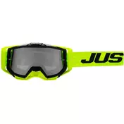маска Moto Cross Enduro Just1 Iris 2.0 Yellow Fluo Black Logo Silver Mirror Lens