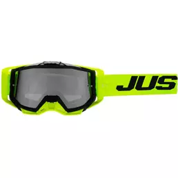 маска Moto Cross Enduro Just1 Iris 2.0 Yellow Fluo Black Logo Silver Mirror Lens