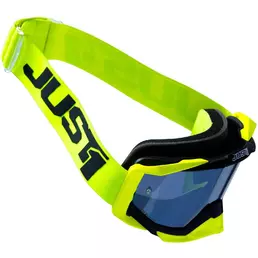 маска Moto Cross Enduro Just1 Iris 2.0 Yellow Fluo Black Logo Silver Mirror Lens