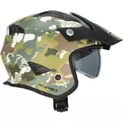 Acerbis Aria 2206 Graphic Green Brown Motorcycle Jet Мотошлем