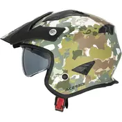 Acerbis Aria 2206 Graphic Green Brown Motorcycle Jet Мотошлем