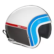 Nox Vintage Next Tracker Jet Motorcycle Мотошлем White Red Blue