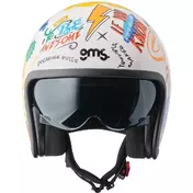 GMS Ride & Surf White Yellow Blue Jet Motorcycle Мотошлем with Summer Vibes