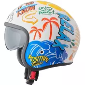 GMS Ride & Surf White Yellow Blue Jet Motorcycle Мотошлем with Summer Vibes