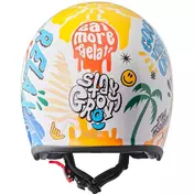 GMS Ride & Surf White Yellow Blue Jet Motorcycle Мотошлем with Summer Vibes