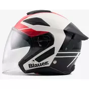 Blauer JJ01 Jet Motorcycle Мотошлем Double Graphic визор White Black Red