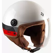 Tucano Urbano EL'JETTIN 6.0 AC MILAN Devil Pearl White Demi-Jet Motorcycle Мотошлем