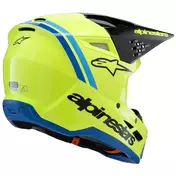 Alpinestars SM3 YOUTH RADIUM Kids Cross Enduro Motorcycle Мотошлем Fluorescent Yellow Black Glossy Blue