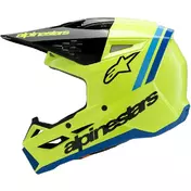 Alpinestars SM3 YOUTH RADIUM Kids Cross Enduro Motorcycle Мотошлем Fluorescent Yellow Black Glossy Blue