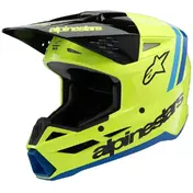 Alpinestars SM3 YOUTH RADIUM Kids Cross Enduro Motorcycle Мотошлем Fluorescent Yellow Black Glossy Blue