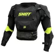 SHOT OPTIMAL 2.0 Full Body Chest Protector for Motocross and Enduro, Black, Fluorescent Yellow