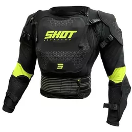 SHOT OPTIMAL 2.0 Full Body Chest Protector for Motocross and Enduro, Black, Fluorescent Yellow (размер: xl)