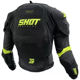 SHOT OPTIMAL 2.0 Full Body Chest Protector for Motocross and Enduro, Black, Fluorescent Yellow