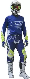 мотоштаны Moto Cross Enduro Racing FORCE X24 FM Blue Yellow Fluo