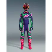 Alpinestars TECHSTAR NOMUR Cross Enduro Motorcycle мотоштаны, Deep Purple, Green, Fluorescent Pink
