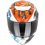 Scorpion EXO-JNR AIR The4elements Full Face Motorcycle Мотошлем Kids White Blue Orange