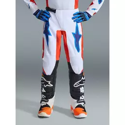 Alpinestars Youth Fluid Grid Kids' Cross Enduro Motorcycle мотоштаны, Orange, Light Blue, White