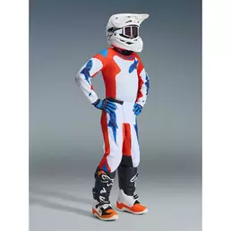 Alpinestars Youth Fluid Grid Kids' Cross Enduro Motorcycle мотоштаны, Orange, Light Blue, White
