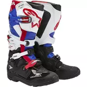 Alpinestars Honda Tech 7 Enduro Drystar Motocross мотоботинки Black White Blue Bright Red