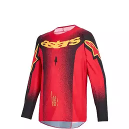 Alpinestars Youth Supertech Scenz Kids' Cross Enduro Jersey, Red, Black, Yellow