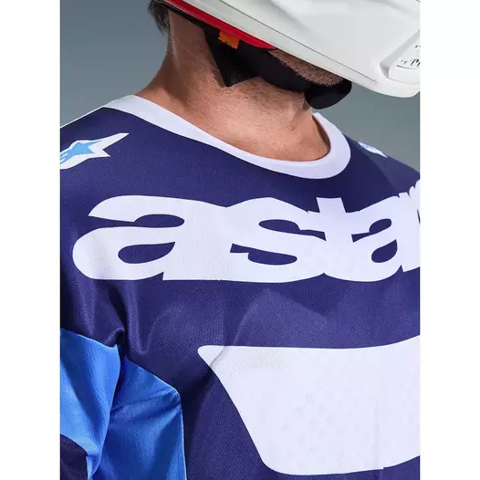 Alpinestars RACER RIWAY Cross Enduro Jersey, Light Blue, White